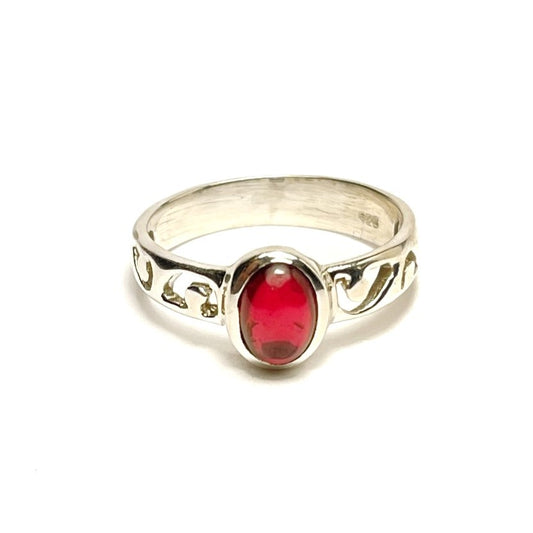 Sterling Silver Garnet Ring