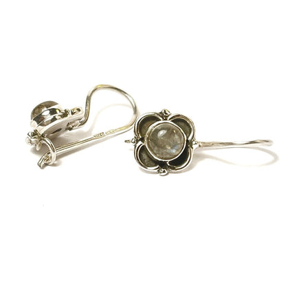 Sterling Silver Labradorite Flower Earrings