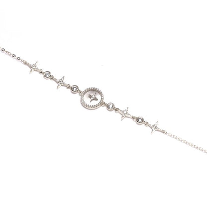 Sterling Silver Rhodium Plated Nacre Bracelet