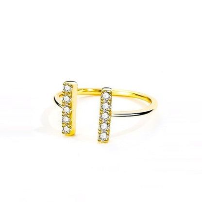 Sterling Silver Gold Plated CZ Ring