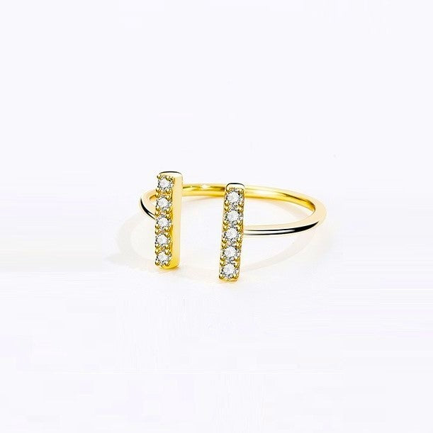 Sterling Silver Gold Plated CZ Ring