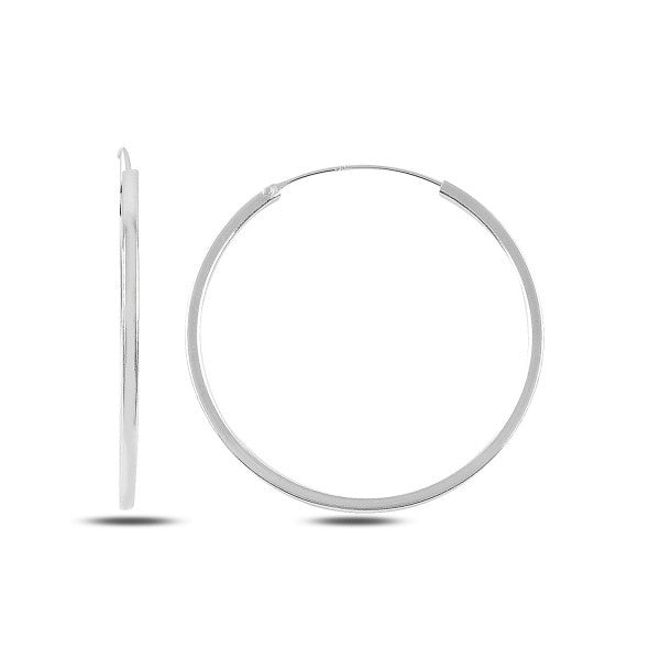 Sterling Silver 10 - 45 mm Edge Hoops