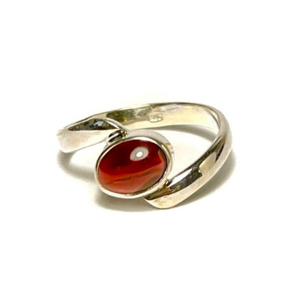 Sterling Silver Oval Garnet Ring