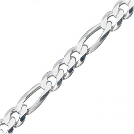 Sterling Silver 6.2 mm Figaro Chain