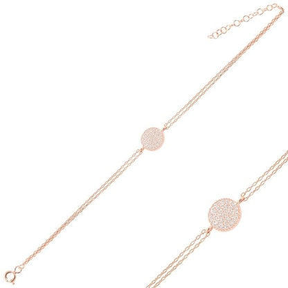 Sterling Silver Rose Gold Plated CZ Bracelet