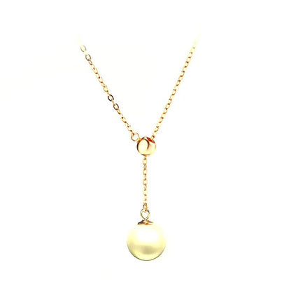 Sterling Silver Gold Plated Pearl Imitation Necklace