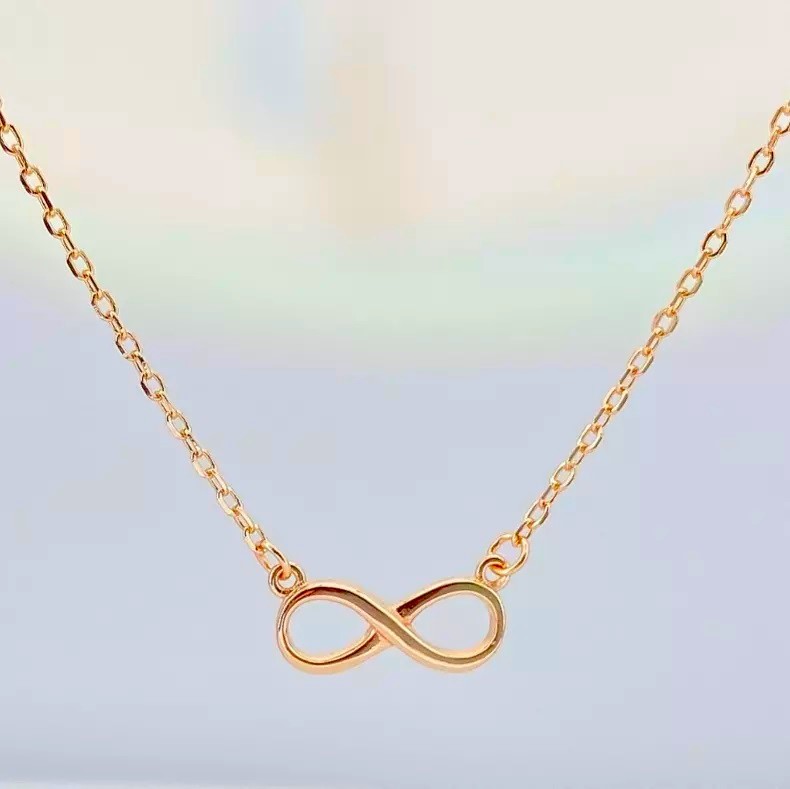 Sterling Silver Rose Gold Plated Infinity Necklace