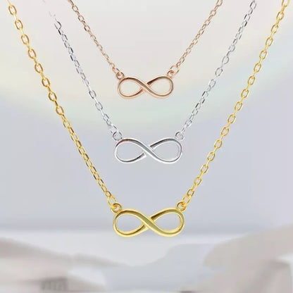 Sterling Silver Rose Gold Plated Infinity Necklace