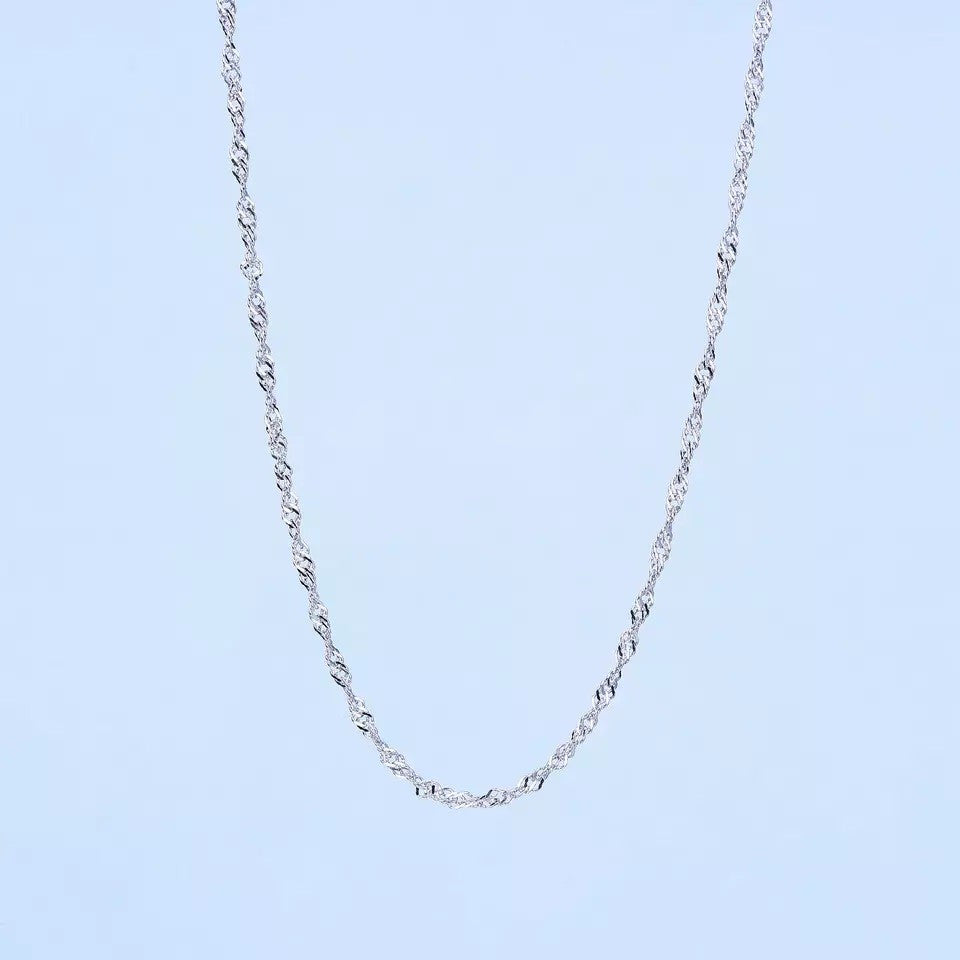 Sterling Silver 1 mm Singapore Chain