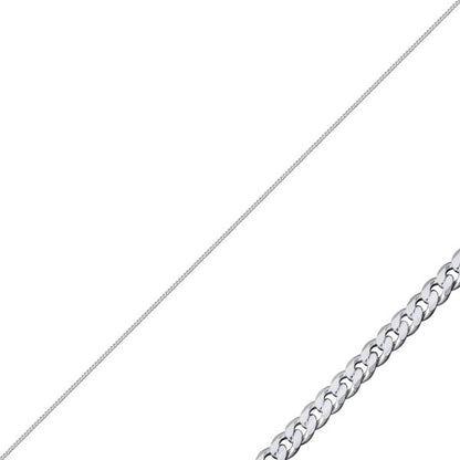 Sterling Silver Rhodium Plated 1.35 mm Curb Chain