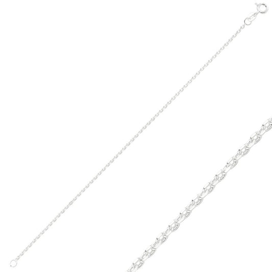 Sterling Silver 2 mm Forzentina Chain Bracelet