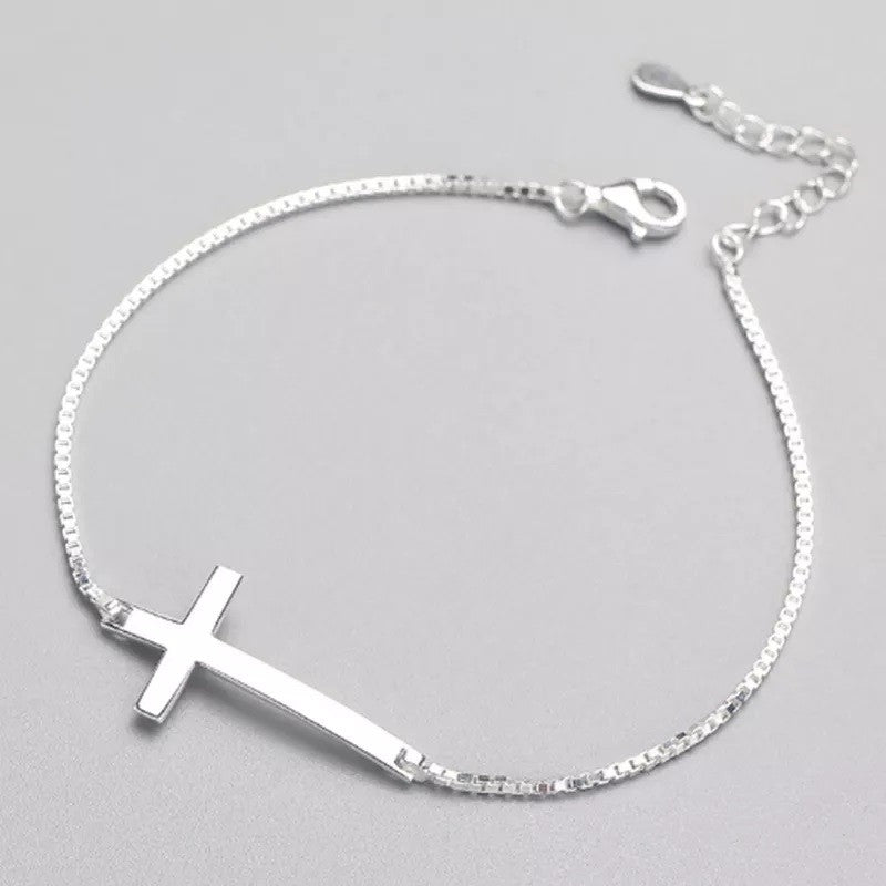 Sterling Silver Cross Bracelet