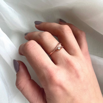 Sterling Silver Rose Gold Plated Snake Ring