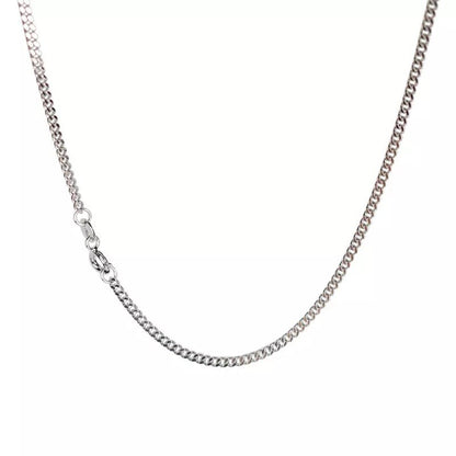 Sterling Silver Rhodium Plated 2.15 mm Curb Chain