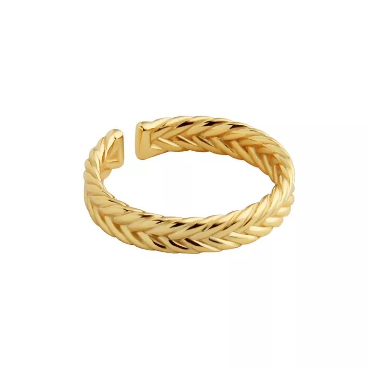 Sterling Silver Gold Plated Braided Ring