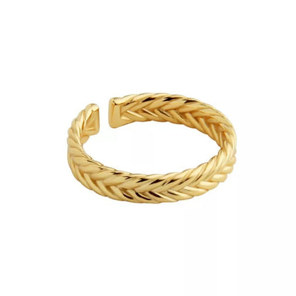 Sterling Silver Gold Plated Braided Ring