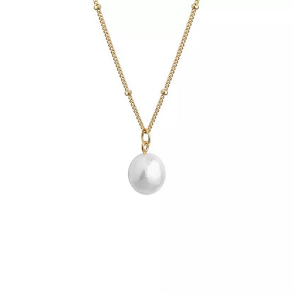 Sterling Silver Gold Plated Pearl Necklace