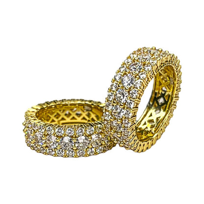 Sterling Silver Gold Plated CZ Band Ring