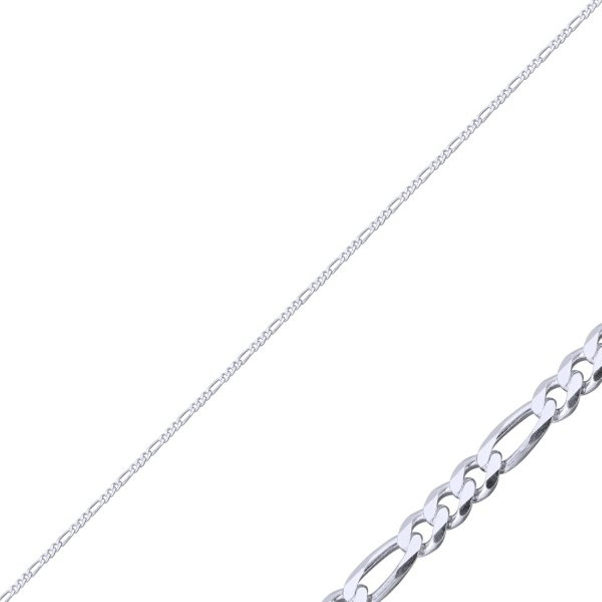 Sterling Silver Rhodium Plated 2.5 mm Figaro Chain