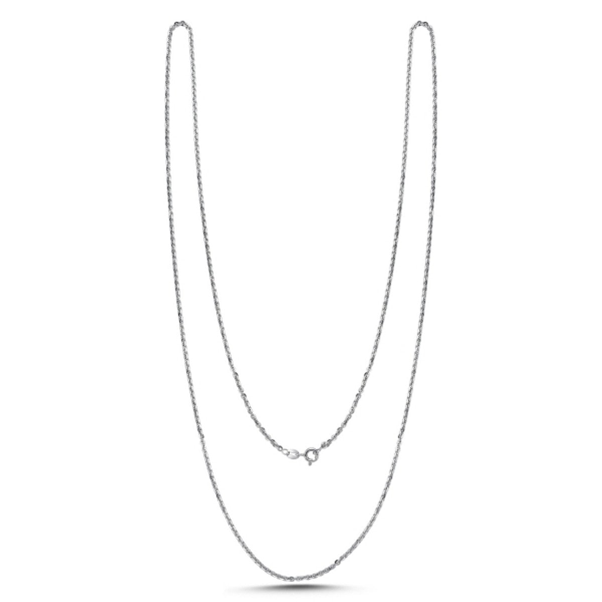 Sterling Silver Rhodium Plated 2 mm Forzentina Chain