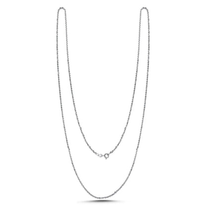 Sterling Silver Rhodium Plated 2 mm Forzentina Chain