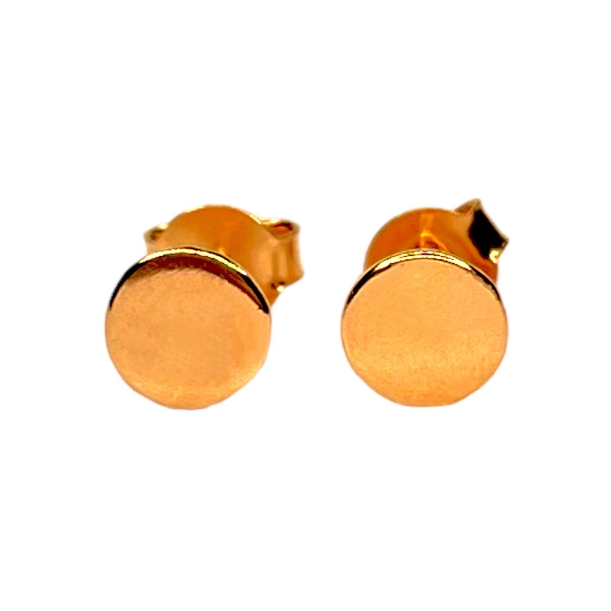 Sterling Silver Rose Gold Plated Round Studs