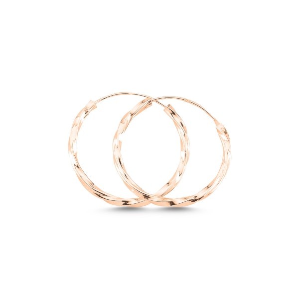 Silver Rose Gold Plated 12 - 30 mm Twisted Hoops