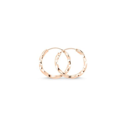 Silver Rose Gold Plated 12 - 30 mm Twisted Hoops