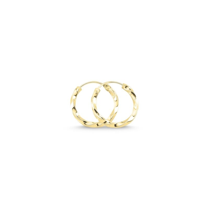 Sterling Silver Gold Plated 12 - 30 mm Twisted Hoops