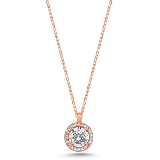 Sterling Silver Rose Gold Plated Soleste Necklace