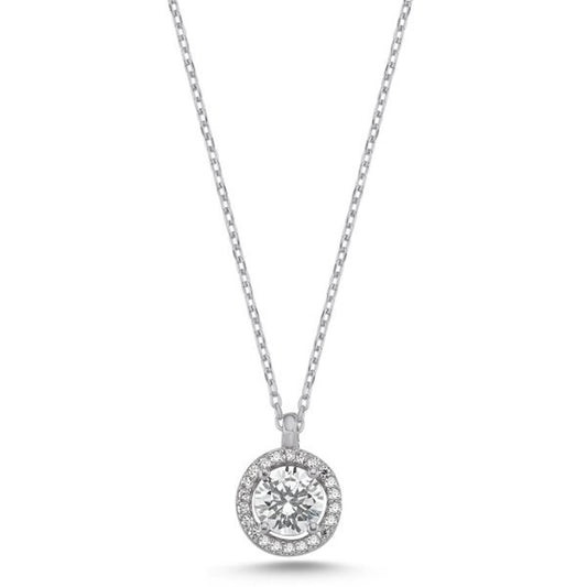 Sterling Silver Rhodium Plated Soleste Necklace