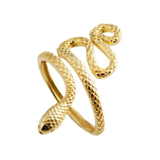 Silver Gold Plated Snake Ring