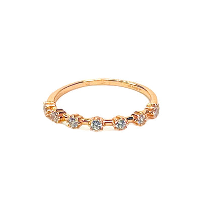 Sterling Silver Rose Gold Plated CZ Ring