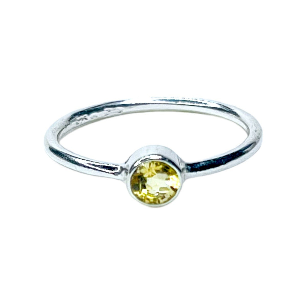 Sterling Silver Minimalist Citrine Ring