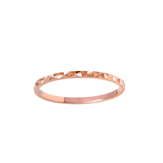 Sterling Silver Rose Gold Plated 1.5 mm Ring