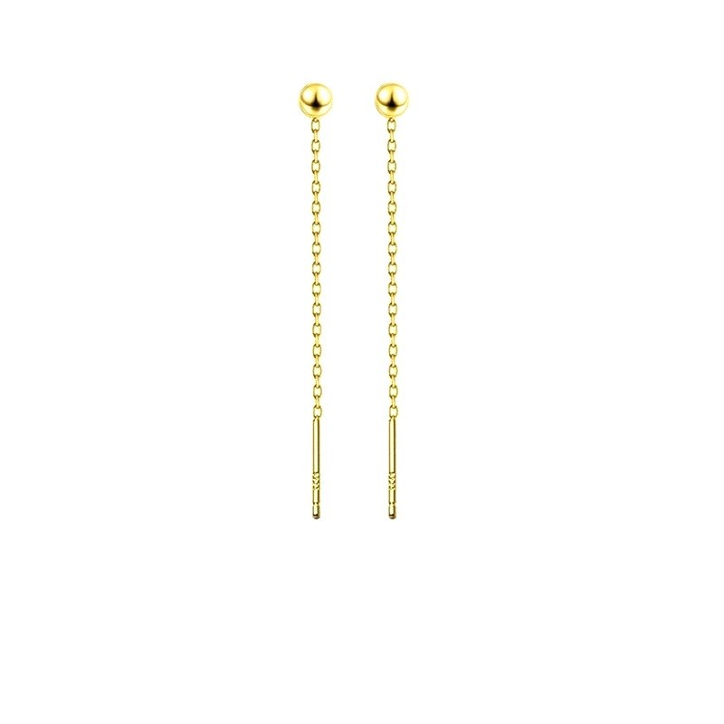 Sterling Silver Gold Plated Chain Drop Earrings