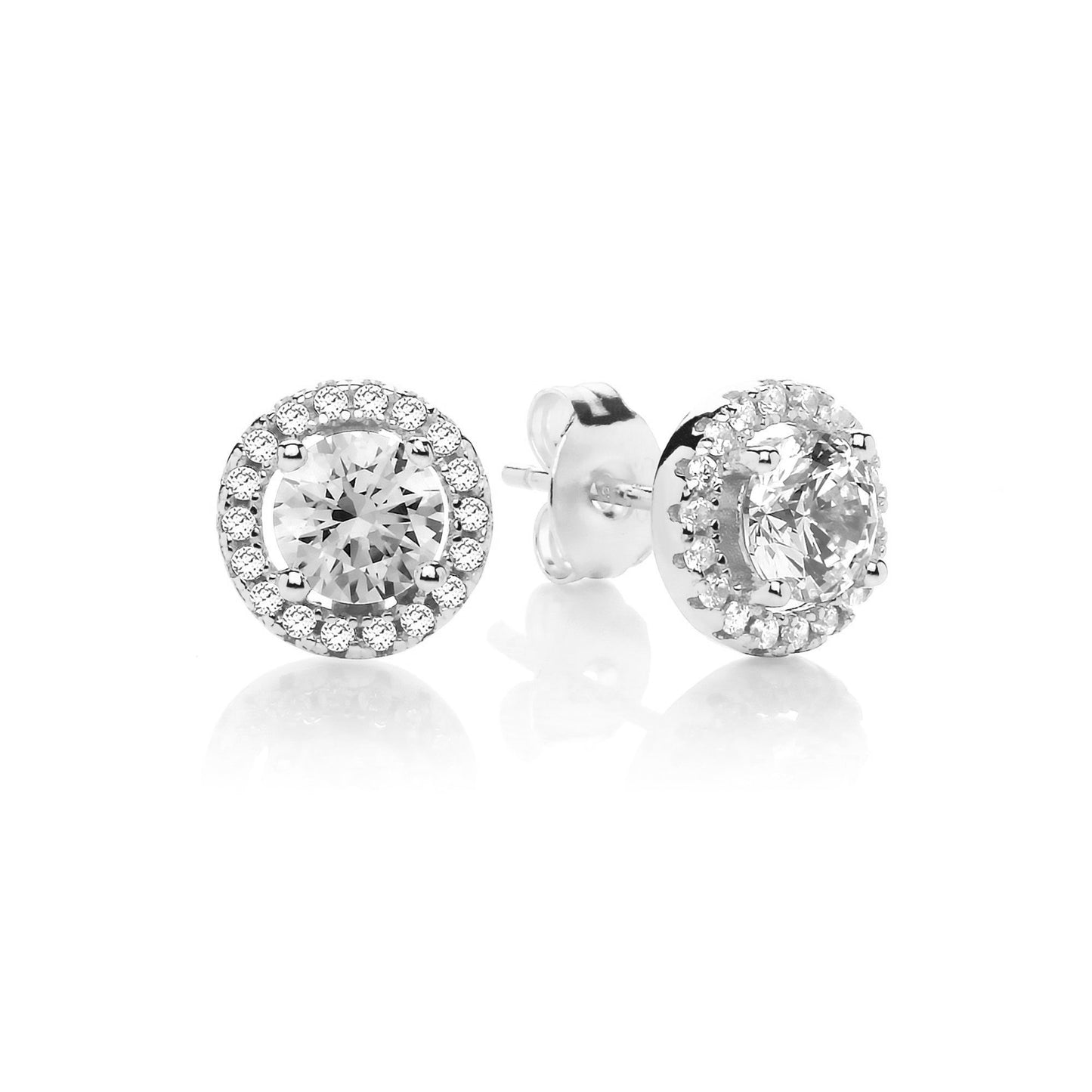 Sterling Silver Rhodium Plated Soleste Studs