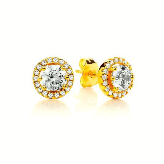 Sterling Silver Gold Plated Soleste Studs