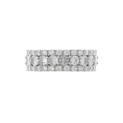 Sterling Silver Rhodium Plated CZ Band Ring