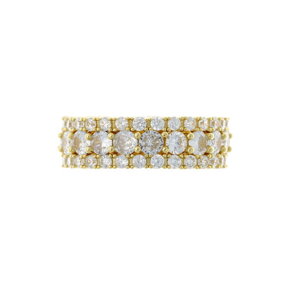 Sterling Silver Gold Plated CZ Band Ring