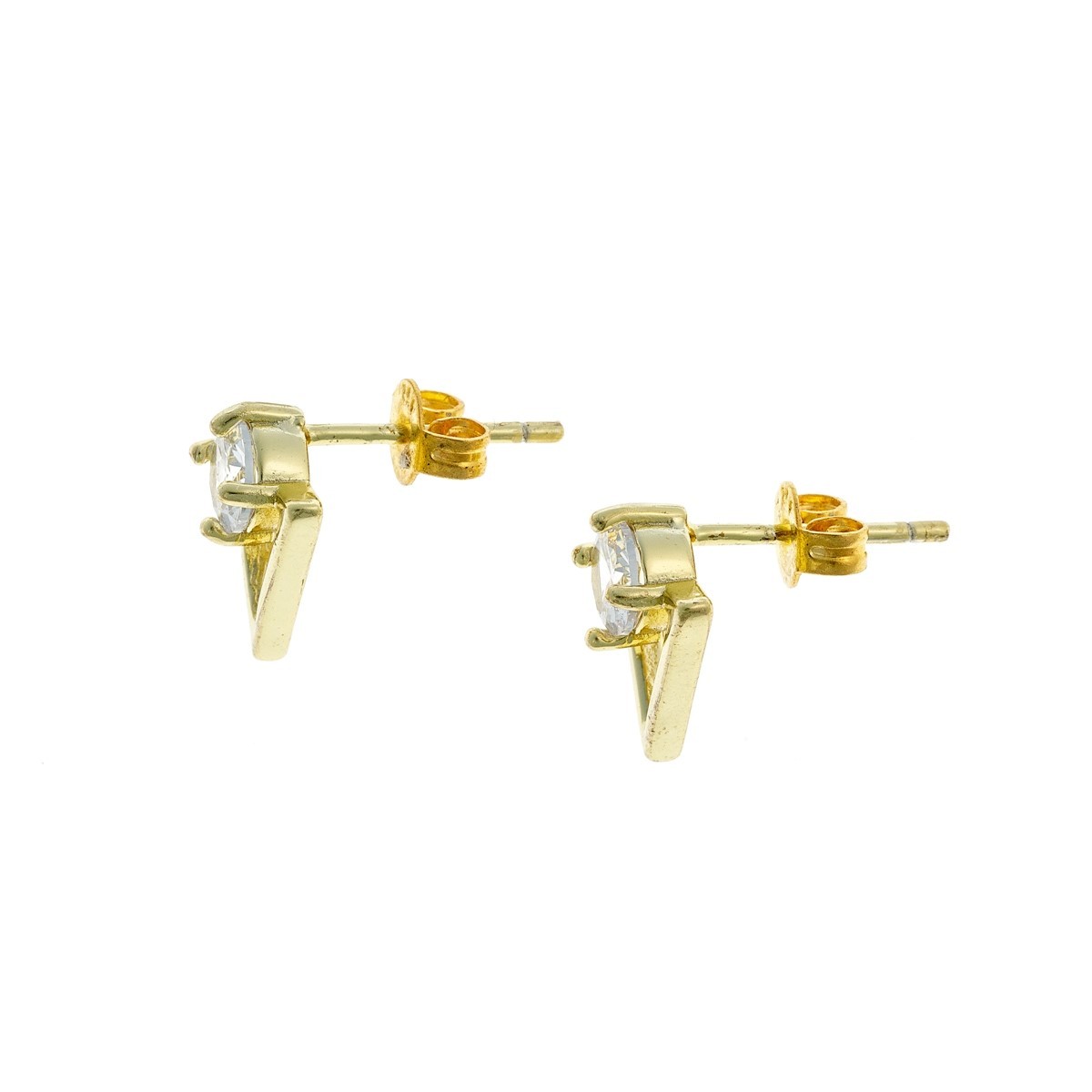 Sterling Silver Gold Plated CZ Studs