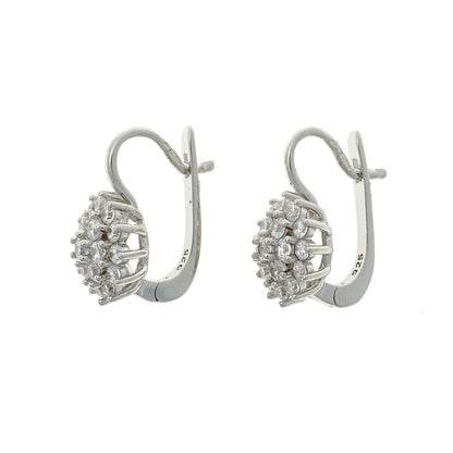 Sterling Silver Rhodium Plated English Lock Earrings