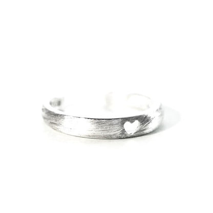 Sterling Silver Matte Heart Ring