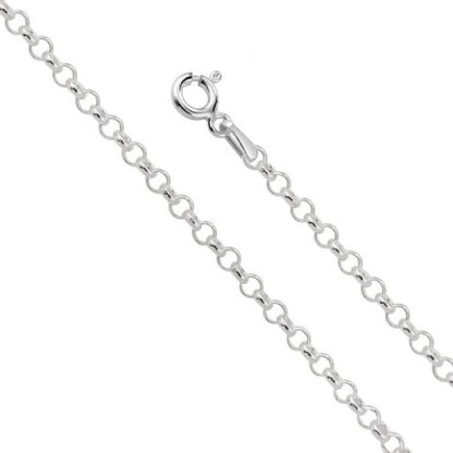 Sterling Silver Rhodium Plated 1.5 mm Rolo Chain