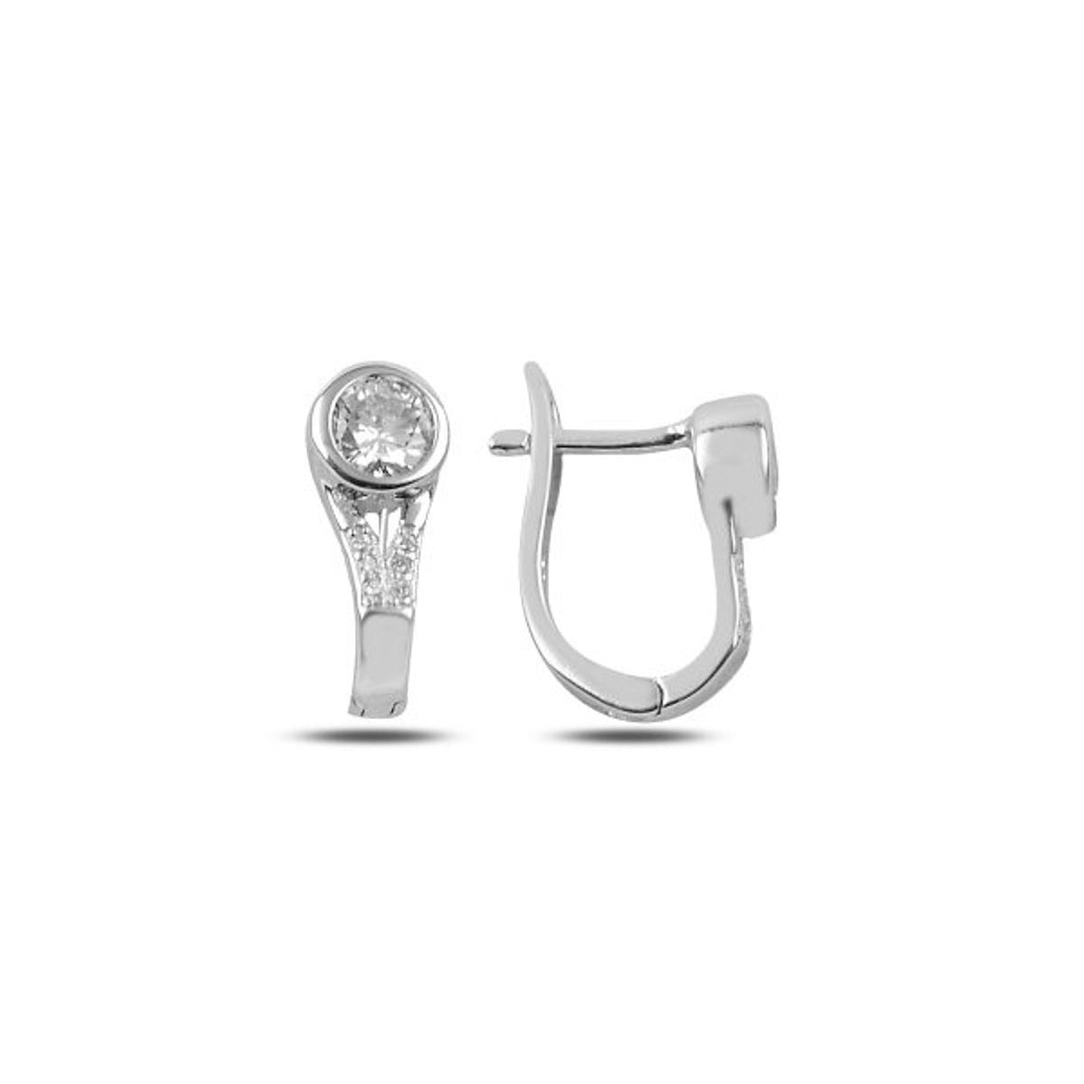 Sterling Silver Rhodium Plated English Lock Earrings