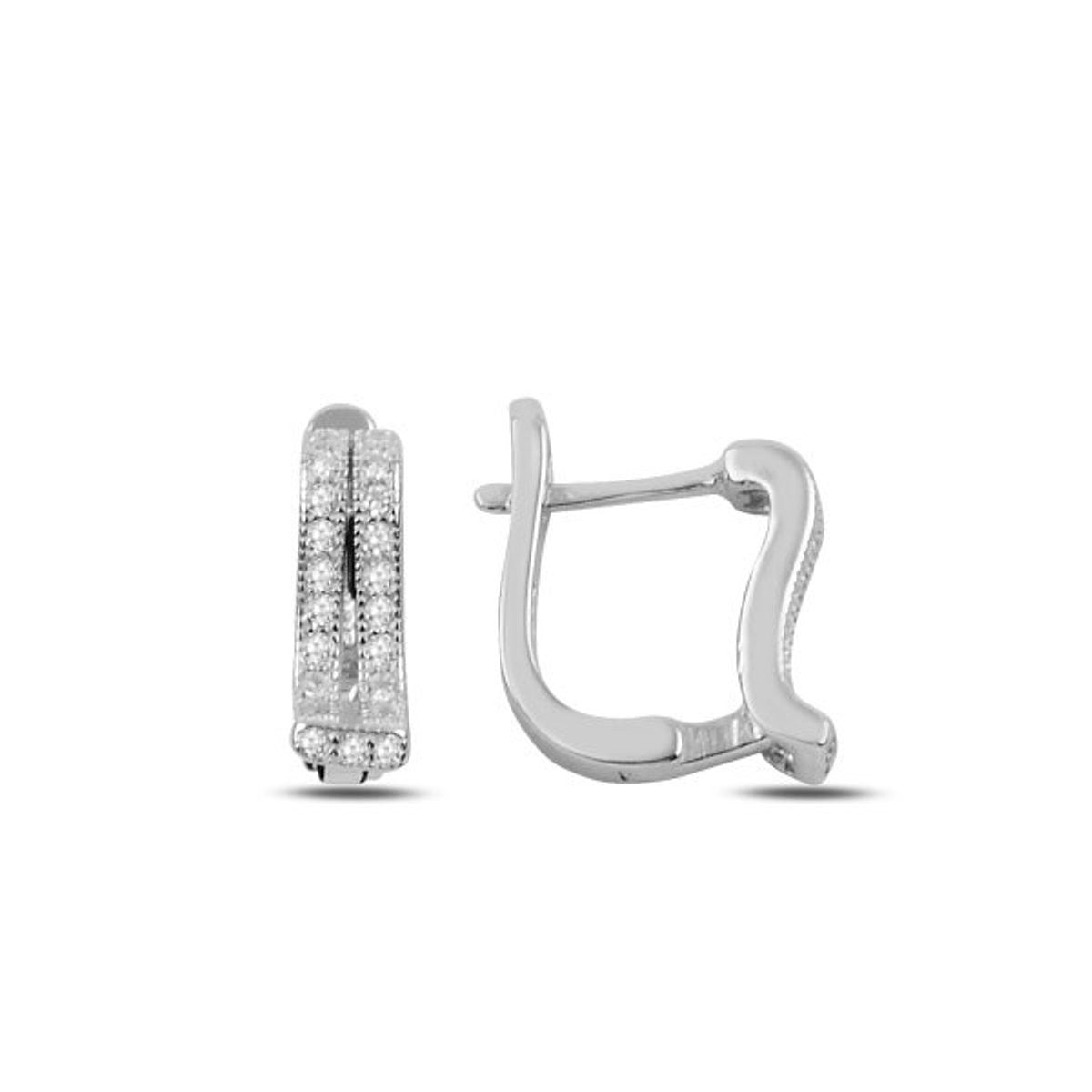 Sterling Silver Rhodium Plated English Lock Earrings