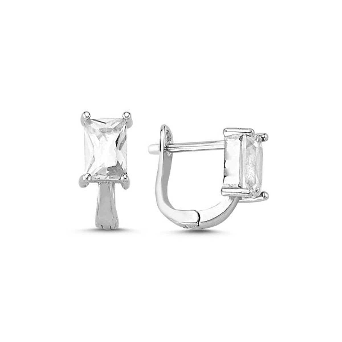 Sterling Silver Rhodium Plated English Lock Earrings