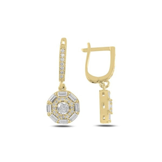 Sterling Silver Gold Plated English Lock Earrings