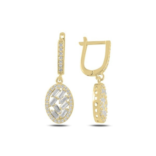 Sterling Silver Gold Plated English Lock Earrings