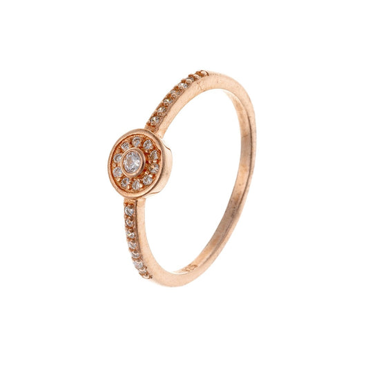 Sterling Silver Rose Gold Plated CZ Ring